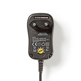 Universal AC Power Adapter | 3/4.5/5/6/7.5/9/12 VDC | 1.0 A