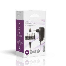 Universal AC Power Adapter | 12 W | 3 - 12 V DC | 1.80 m | 2.0 A | 6 plug(s) | Black