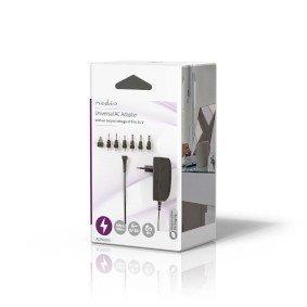 Universal AC Power Adapter | 24 W | 9 - 24 V DC | 1.80 m | 1.0 - 1.5 A | 6 plug(s) | Black
