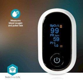 SmartLife Pulse Oximeter | Bluetooth® | OLED Display | Anti-movement interference / Auditory alarm / High precision sensor / Oxygen saturation (SpO2) / Perfusion index (PI) / Pulse rate (PR) | White