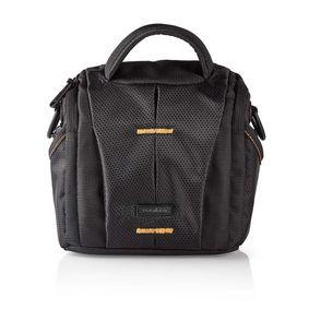 Camera Shoulder Bag | 152 x 146 x 65 mm | 2 Inside pockets | Black / Orange