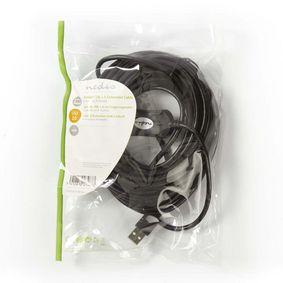 Active USB 2.0 Extension Cable | A Male - A Female | 10 m | Black