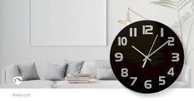 Wall Clock | Diameter: 300 mm | Glass | Black