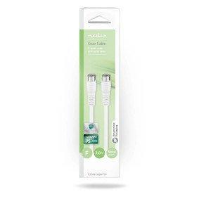Satellite & Antenna Cable | F Male Quick | F Male Quick | Nickel Plated | 75 Ohm | Double Shielded | 2.00 m | Round | PVC | White | Box