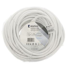 Power Extension Cable 15 m H05VV-F 3G1.5 IP20 White