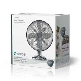 Metal Table Fan | 30 cm Diameter | 3-Speeds | Oscillation Function | Chrome