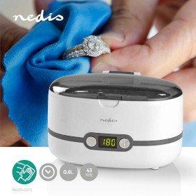 Ultrasonic Jewellery Cleaner | Mains Powered | 230 V AC 50 Hz | Euro / Type-C (CEE 7/16) | White | Plastic