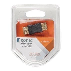 USB 2.0 Adapter USB A Female - USB A Female Anthracite