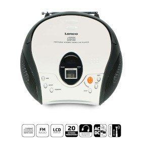 Portable stereo FM radio with CD White