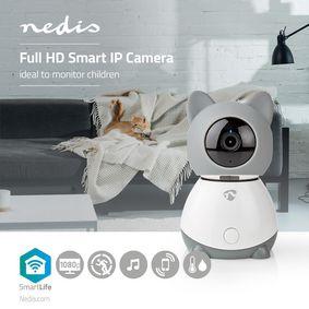 Nedis Smart Wi-Fi Indoor IP Camera | Pan/Tilt | Full HD | Auto-tracking | With Lullaby | Climate Sensor