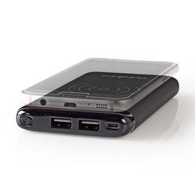 Powerbank with Wireless Charger | 5000 mAh | 2 x 2.1 A | 2 x USB outputs | Black